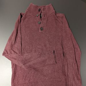 Banana Republic Maroon Buttoned Sweater